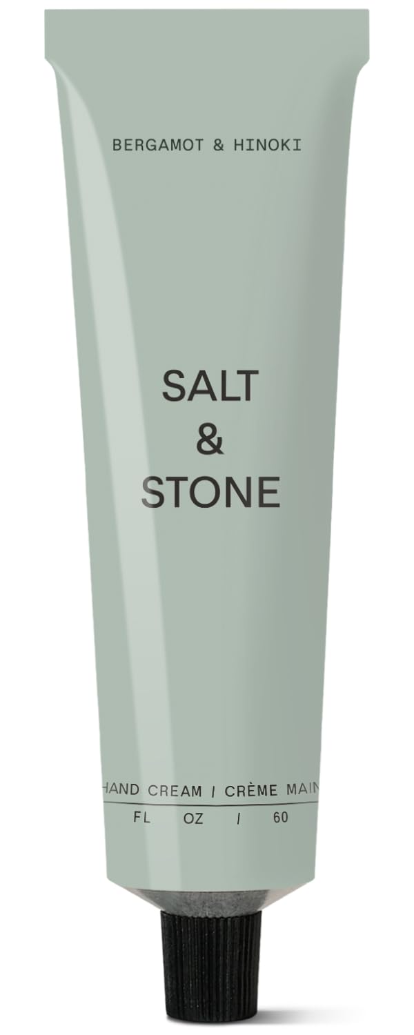 Salt & Stone Hand Cream 2 fl oz front view with bergamot and hinoki scent