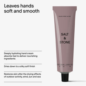 Salt & Stone Hand Cream Black Rose & Oud with flowers