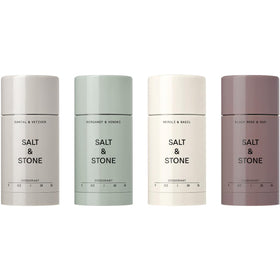Salt & Stone Travel Size Deodorant Set front view with four scents