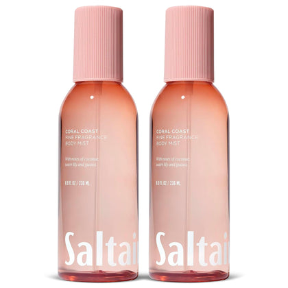 Saltair Body Mist Coral Coast 2 Pack front view with bottles