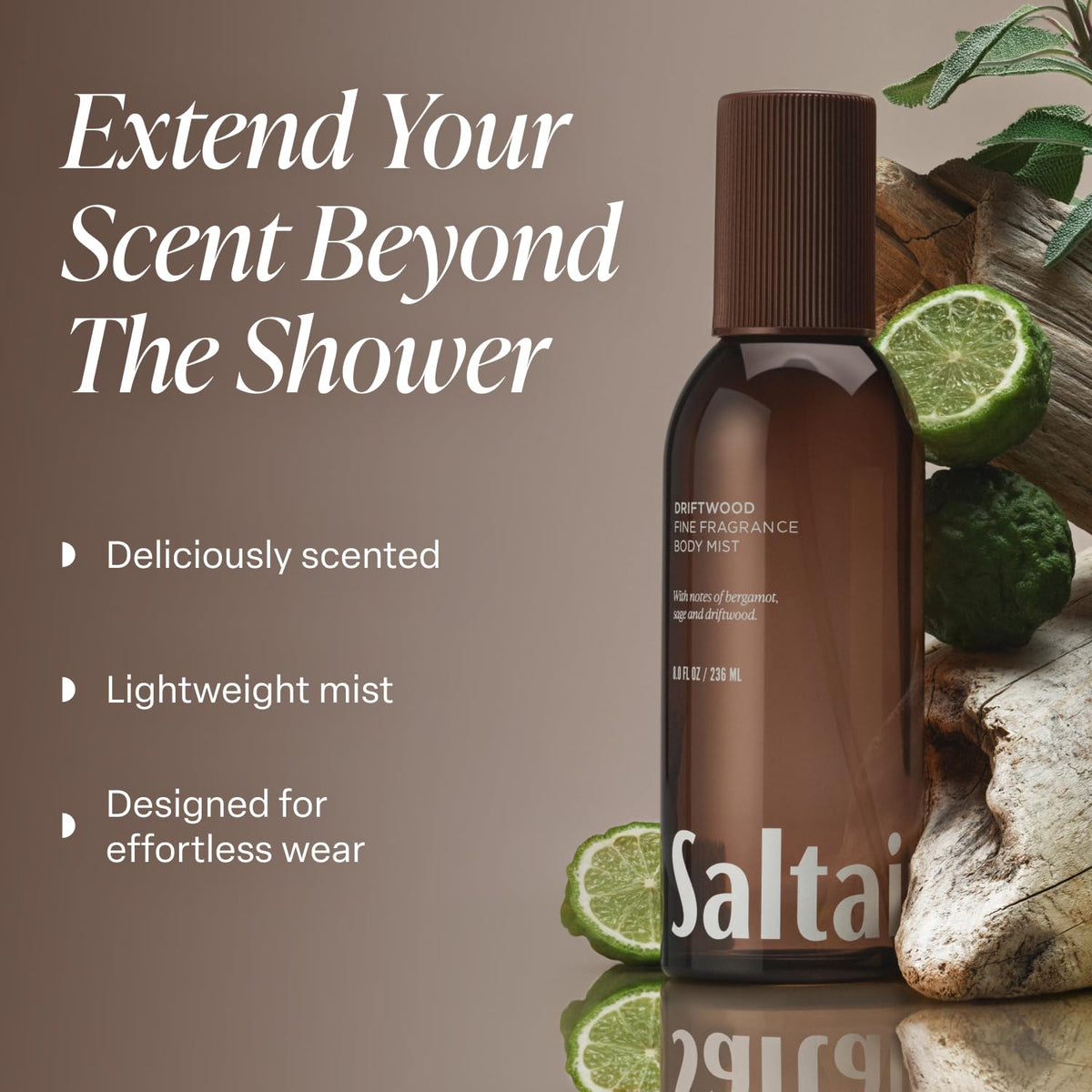 Saltair Body Mist Driftwood spray bottle side view