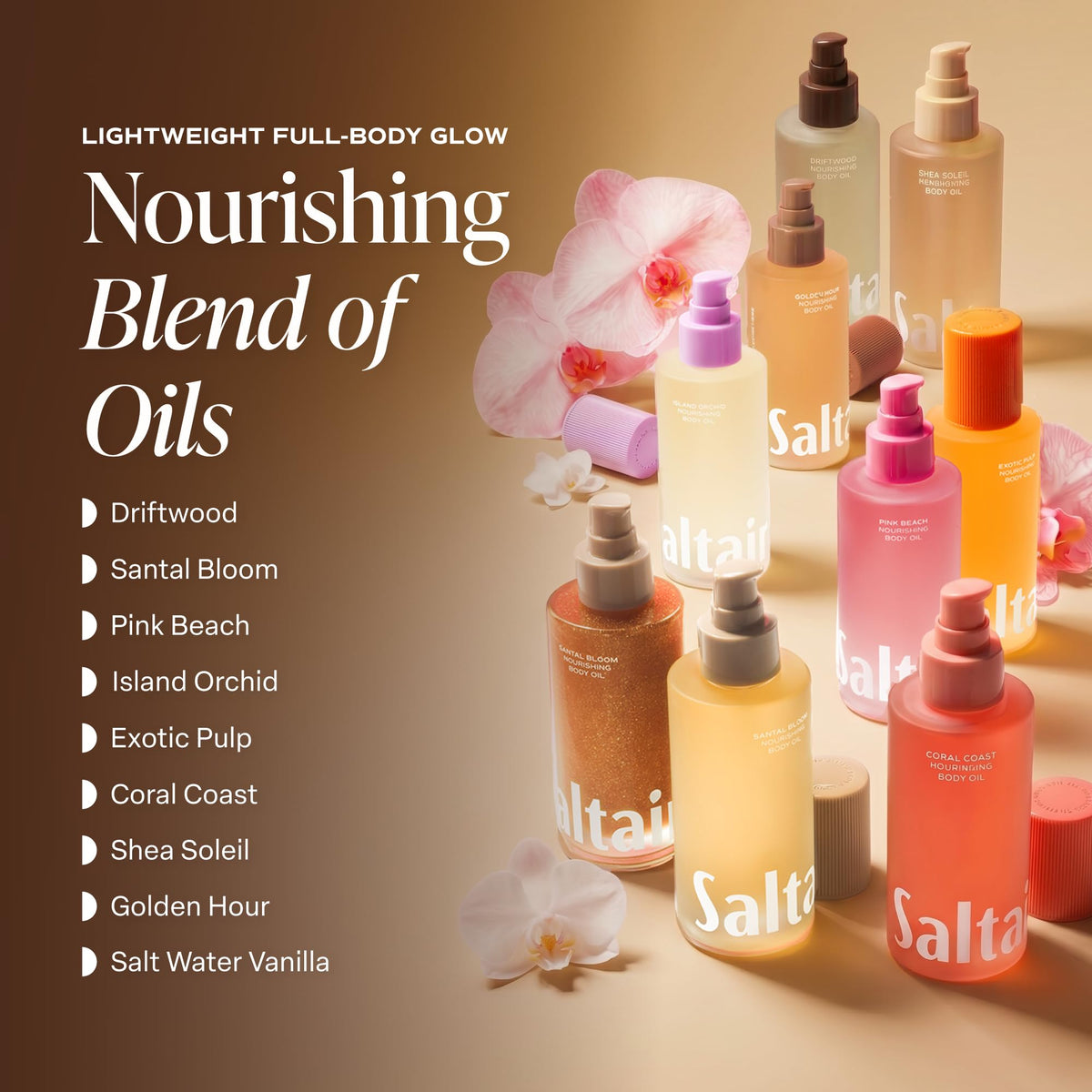 Saltair Body Oil Driftwood with drops on skin