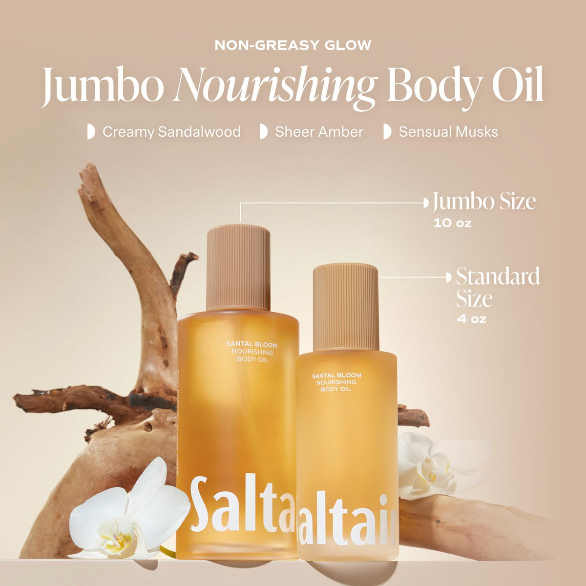 Saltair Body Oil Jumbo Santal Bloom 10 fl oz bottle with cap
