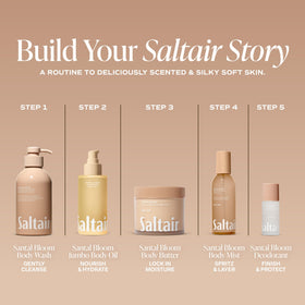Saltair Body Oil Jumbo Santal Bloom with ingredients