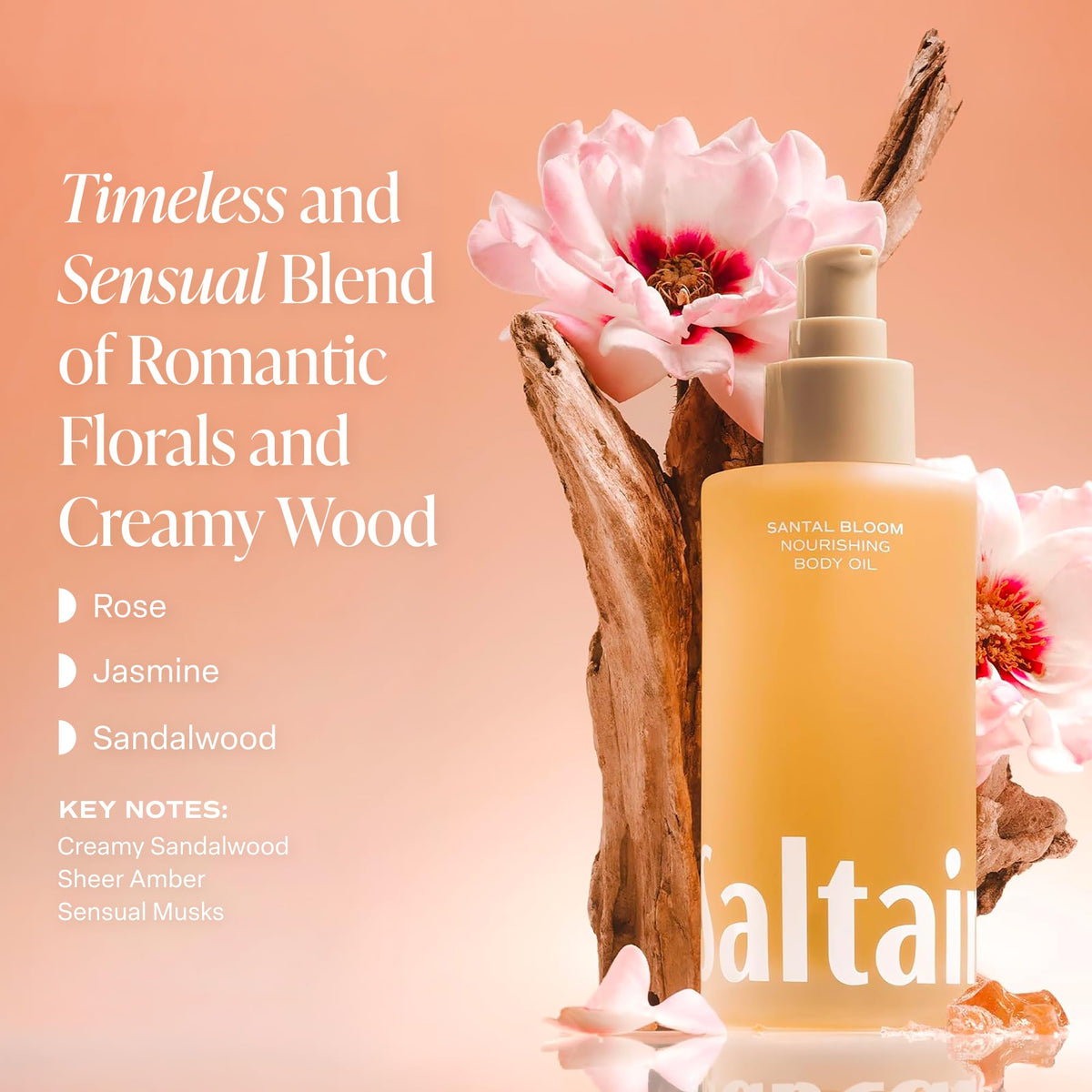 Saltair Body Oil Santal Bloom 4 oz Pump back view