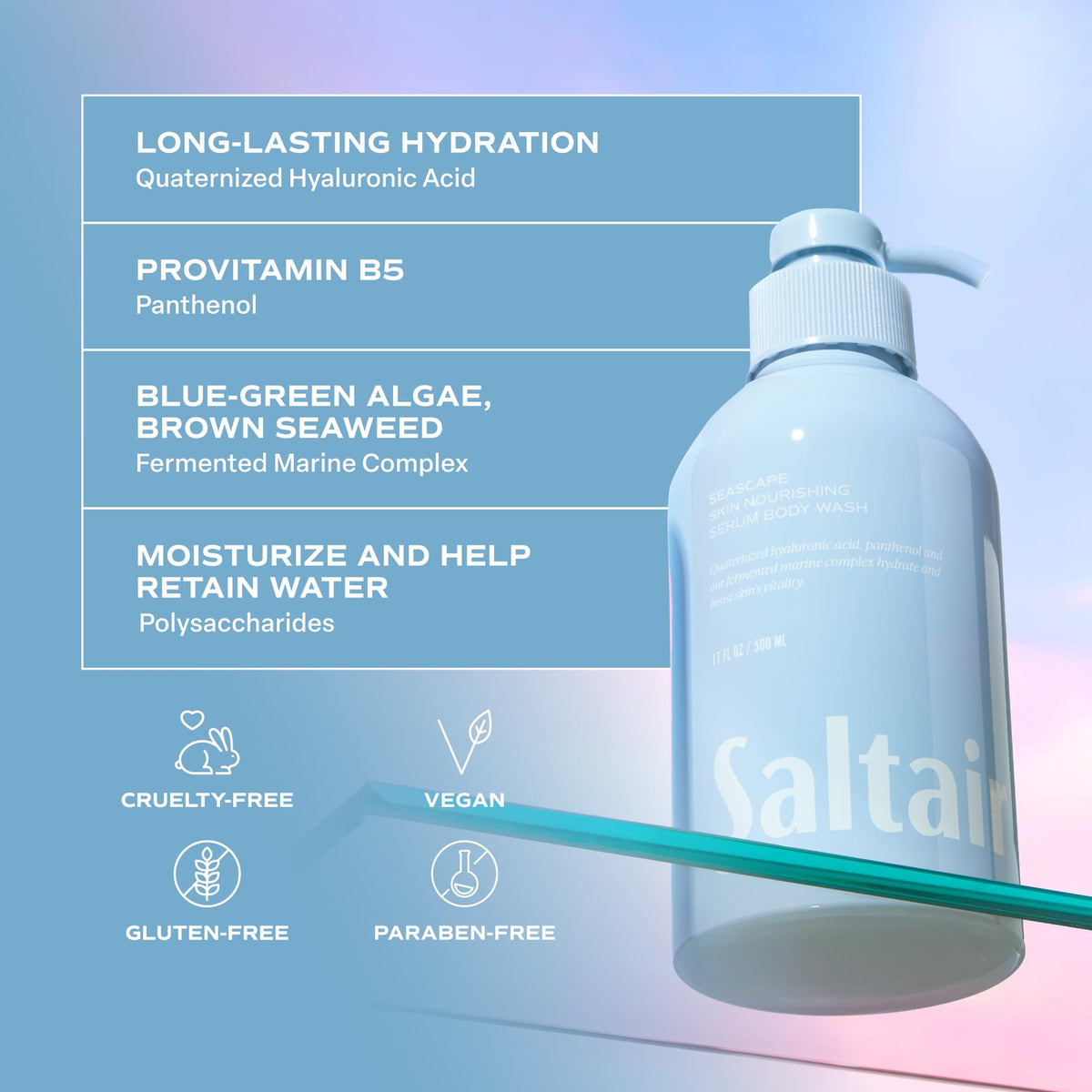 Saltair Body Wash 2-Pack in a shower setting