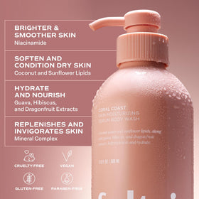 Saltair Body Wash Coral Coast scent with lather demonstration