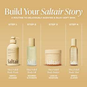 Saltair Multi-Lipid Body Butter 10 oz with ingredients display