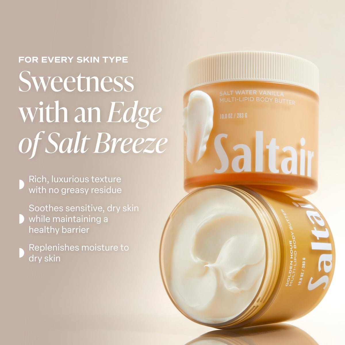 Saltair Multi-Lipid Body Butter 10oz jar with coconut and shea butter