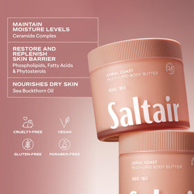 Saltair Multi-Lipid Body Butter Coral Coast 10 oz product label