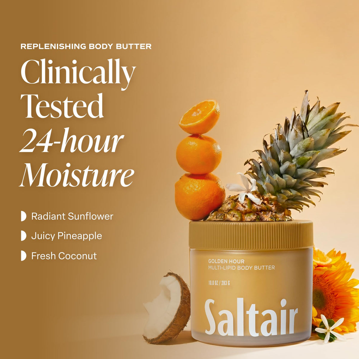 Saltair Multi-Lipid Body Butter showing texture on a hand