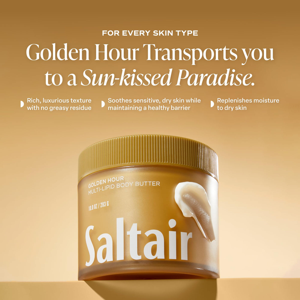 Saltair Multi-Lipid Body Butter side view highlighting consistency