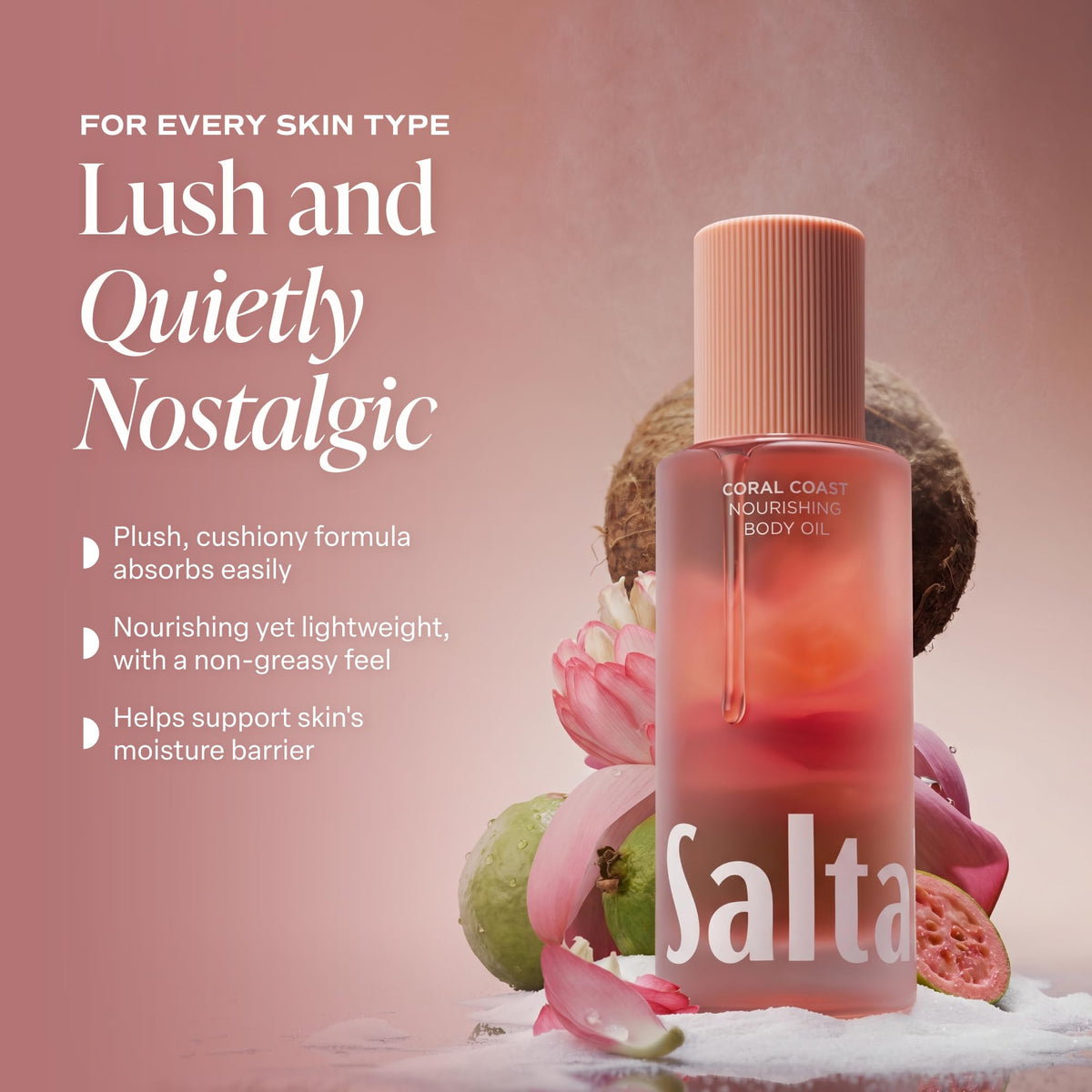 Saltair Nourishing Body Oil 4 oz close-up of texture on skin
