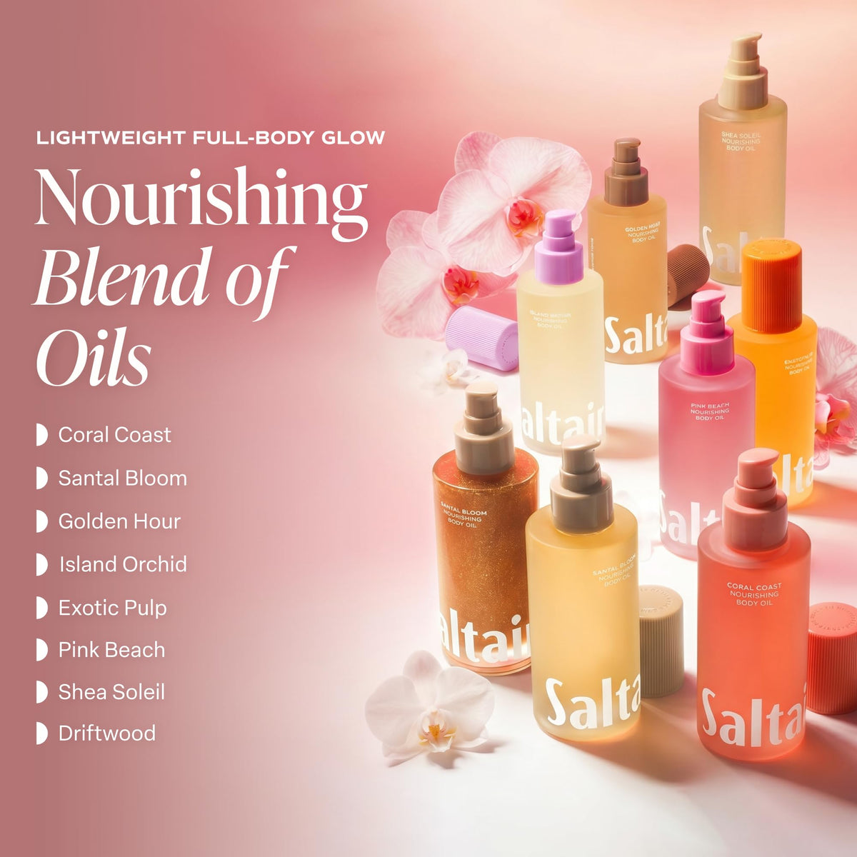 Saltair Nourishing Body Oil 4 oz lifestyle scene with beach background