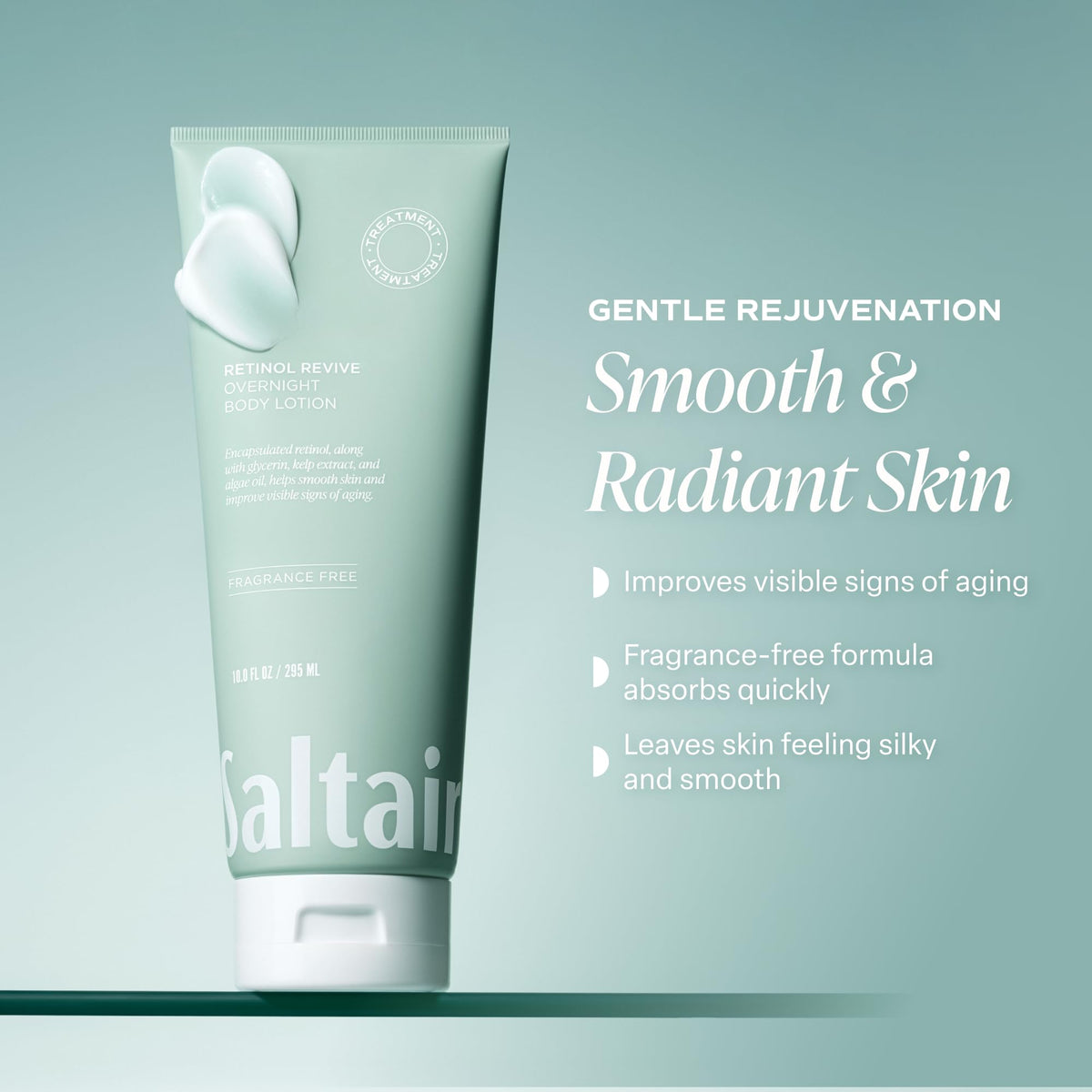 Saltair Retinol Revive Night Lotion in a bathroom setting