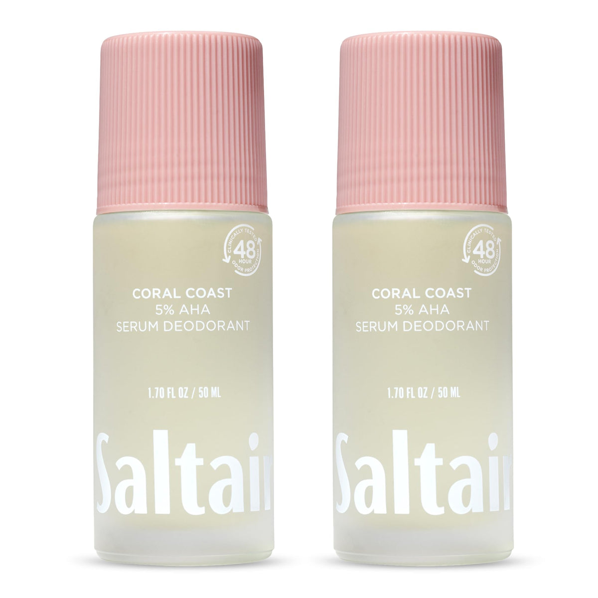 Saltair Serum Deodorant 2 Pack front view with Coral Coast scent