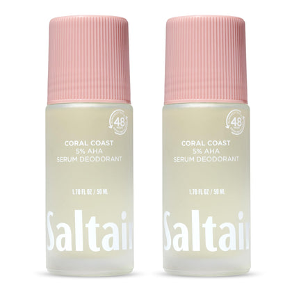 Saltair Serum Deodorant 2 Pack front view with Coral Coast scent