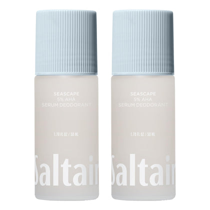 Saltair Serum Deodorant 2 Pack front view with Seascape scent