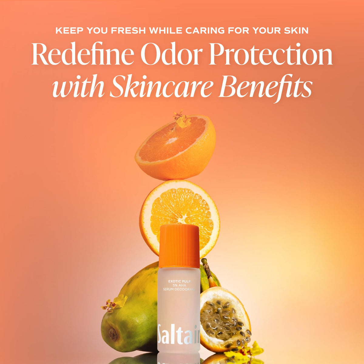 Saltair Serum Deodorant 5% AHA Roll-On packaging