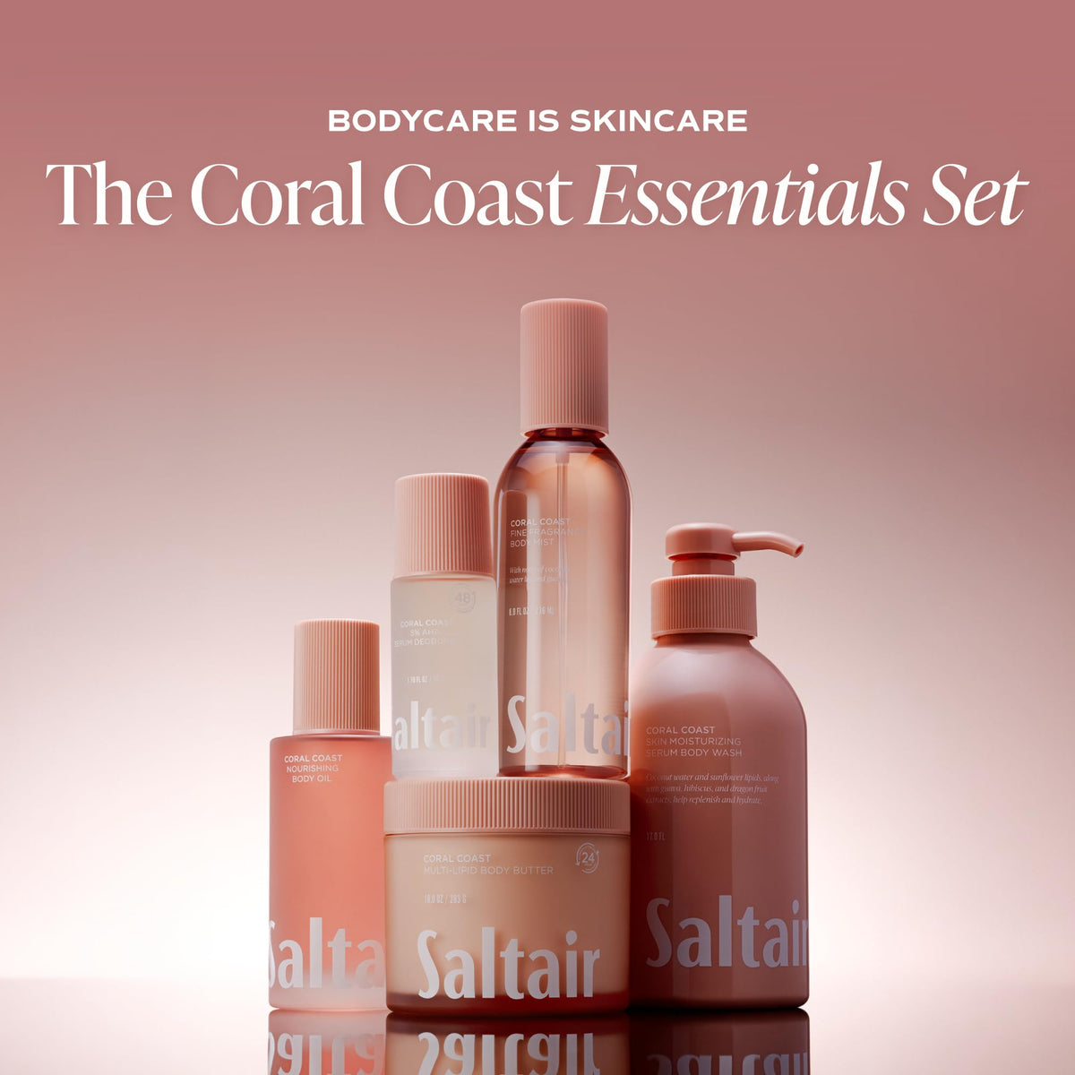 Saltair Serum Deodorant packaging with tropical theme