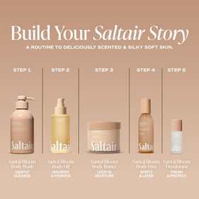 Saltair Serum Deodorant Santal Bloom on bathroom shelf
