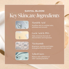 Saltair Serum Deodorant Santal Bloom with flowers