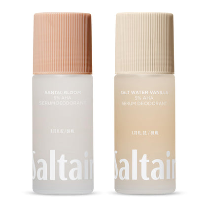 Saltair Serum Deodorant Variety Pack featuring Santal Coconut scent, two 1.7fl oz bottles