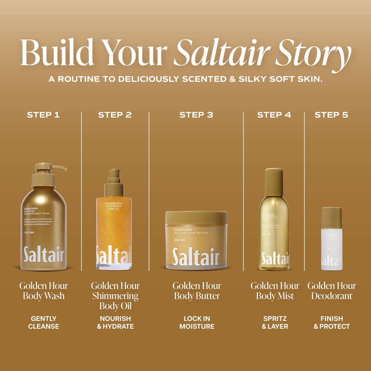 Saltair Shimmering Body Oil bottle on a towel