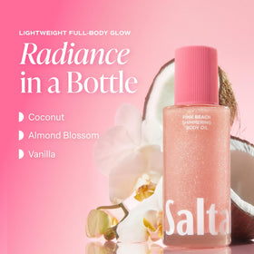 Saltair Shimmering Body Oil packaging side view