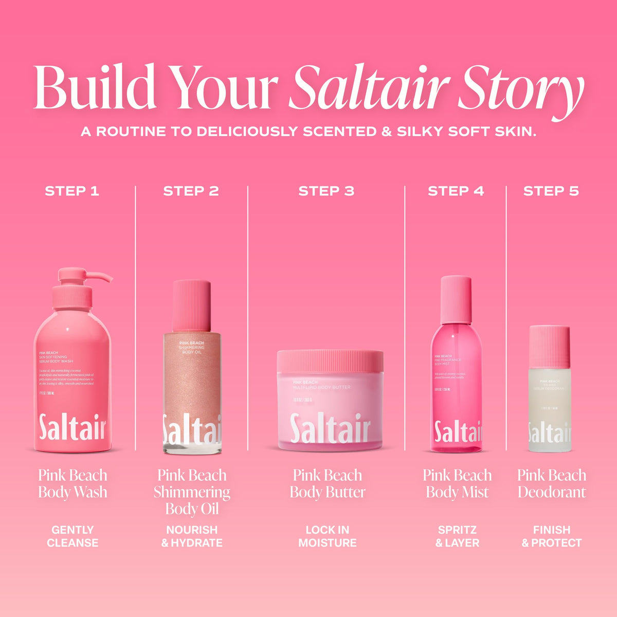 Saltair Shimmering Body Oil with tropical flowers