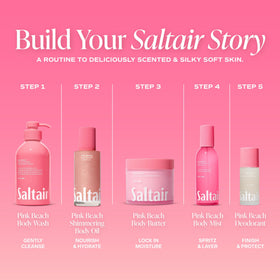 Saltair Shimmering Body Oil with tropical flowers