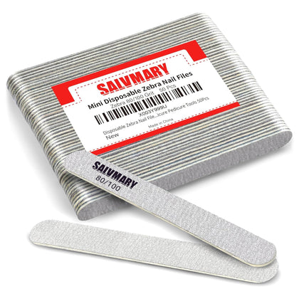 SALVMARY Disposable Zebra Nail Files 80/100 Grit front view