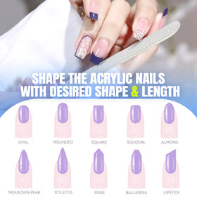 SALVMARY Zebra Nail File in use on acrylic nails