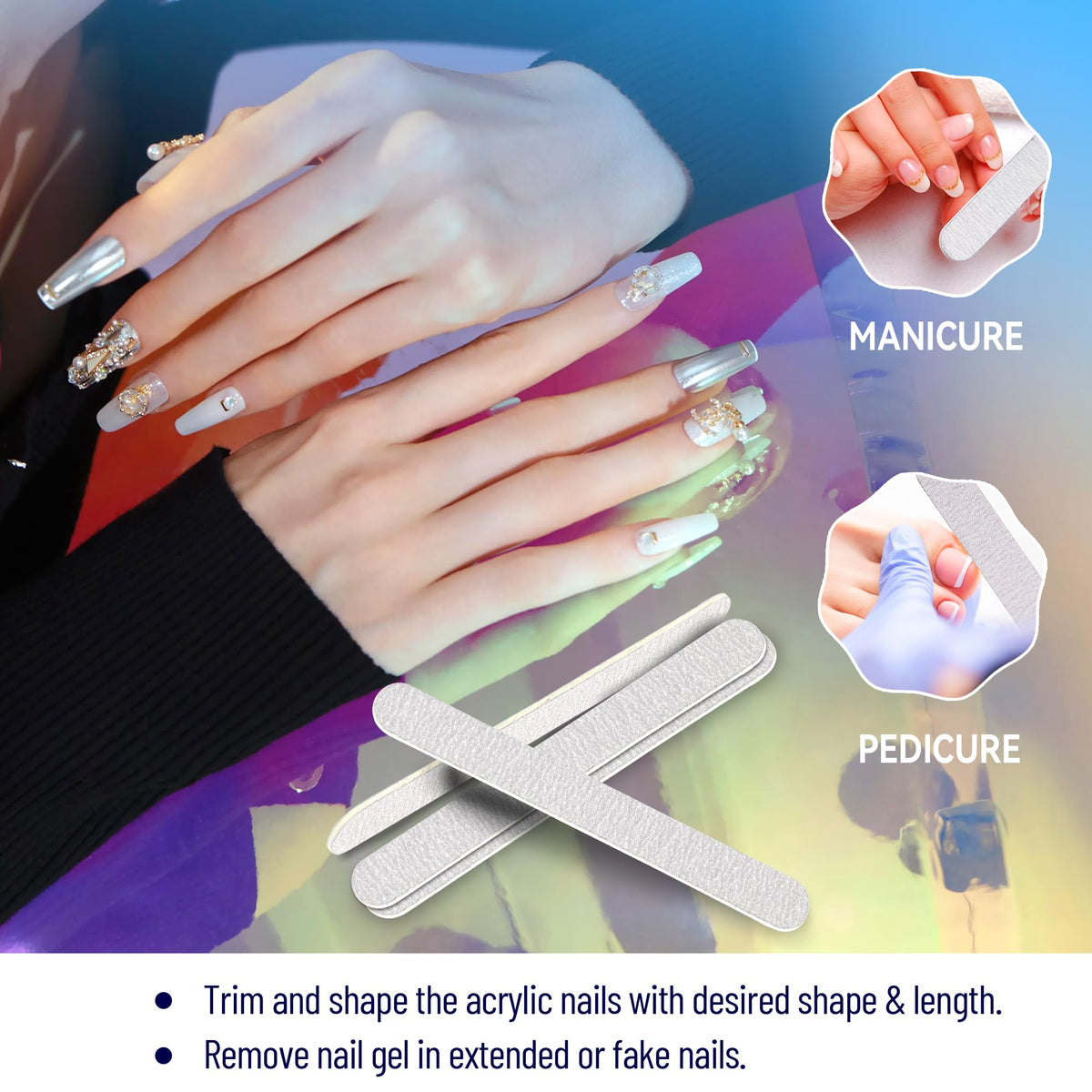 SALVMARY Zebra Nail Files displayed with nail art tools