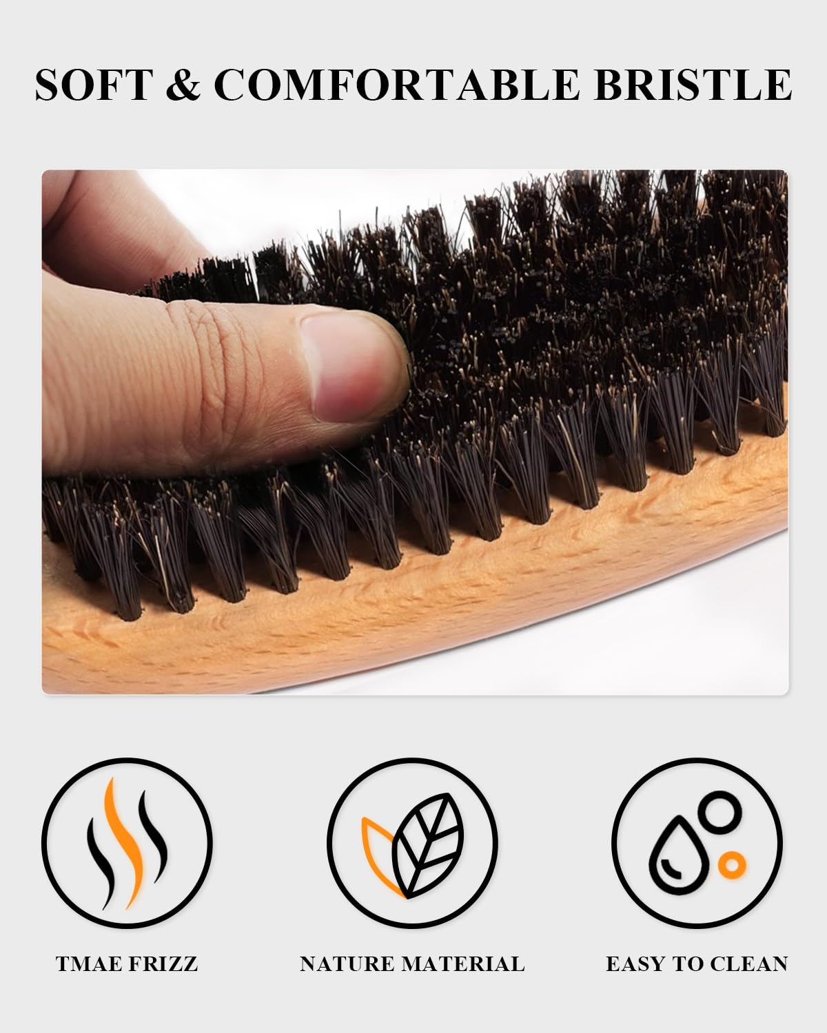 Samnyte Boar Bristle Hair Brush on a vanity