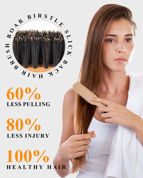 Samnyte Boar Bristle Hair Brush showing ergonomic handle