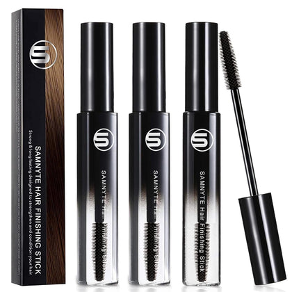 Samnyte Hair Finishing Stick 3 Pack front view with translucent bottles