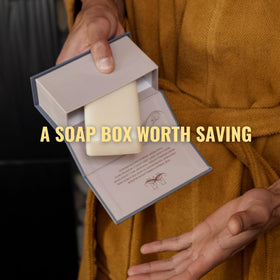 San Francisco Soap Company Man Bar Soap being used at a sink
