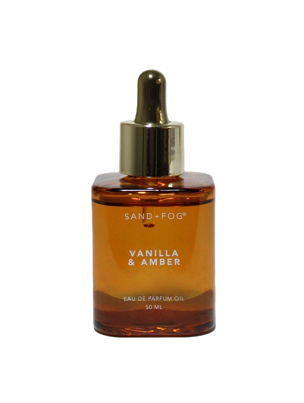 Sand + Fog Vanilla & Amber Eau de Parfum Oil 50ml dropper bottle front view