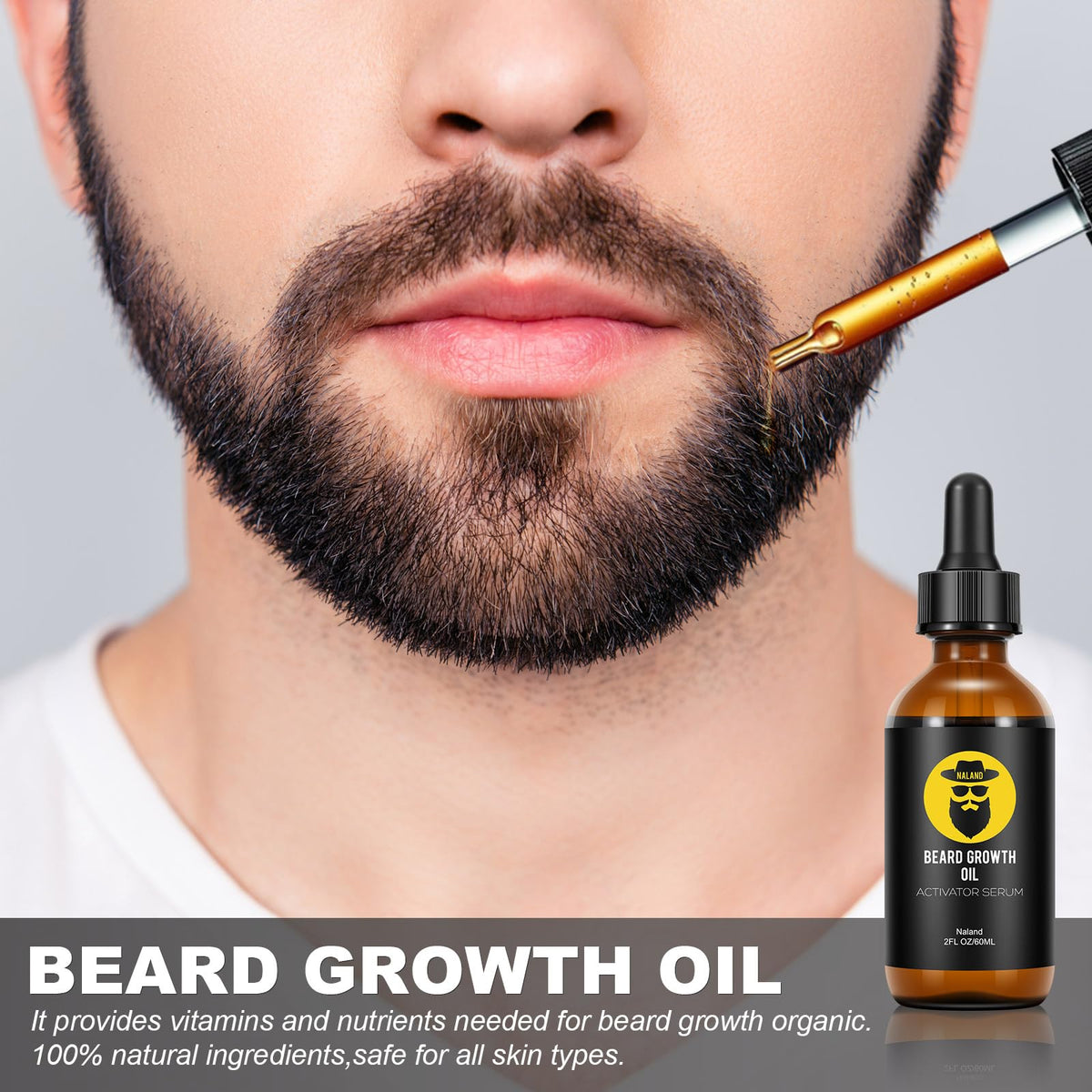 Sandalwood comb included in Naland Beard Growth Kit