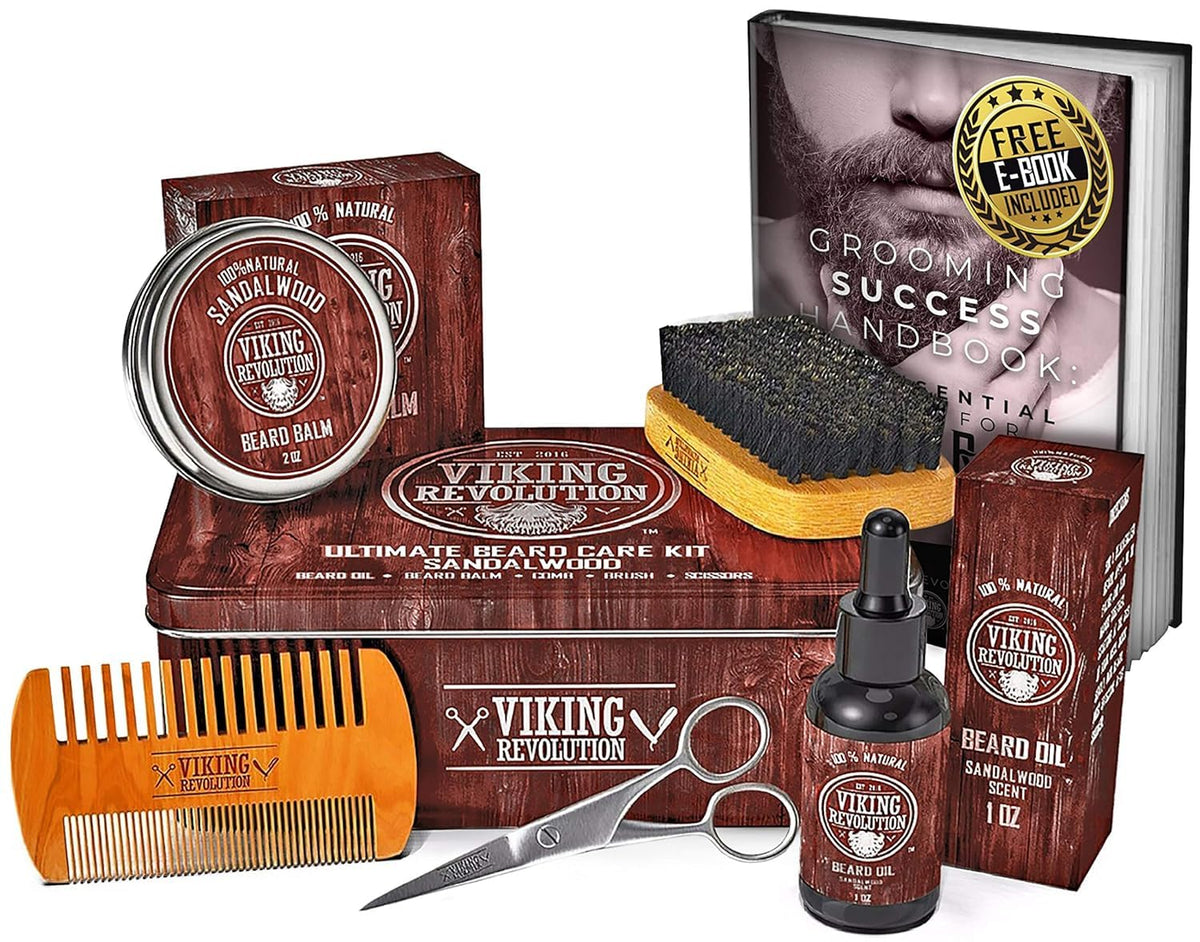 Sandalwood Scent Beard Styling Balm in metal tin