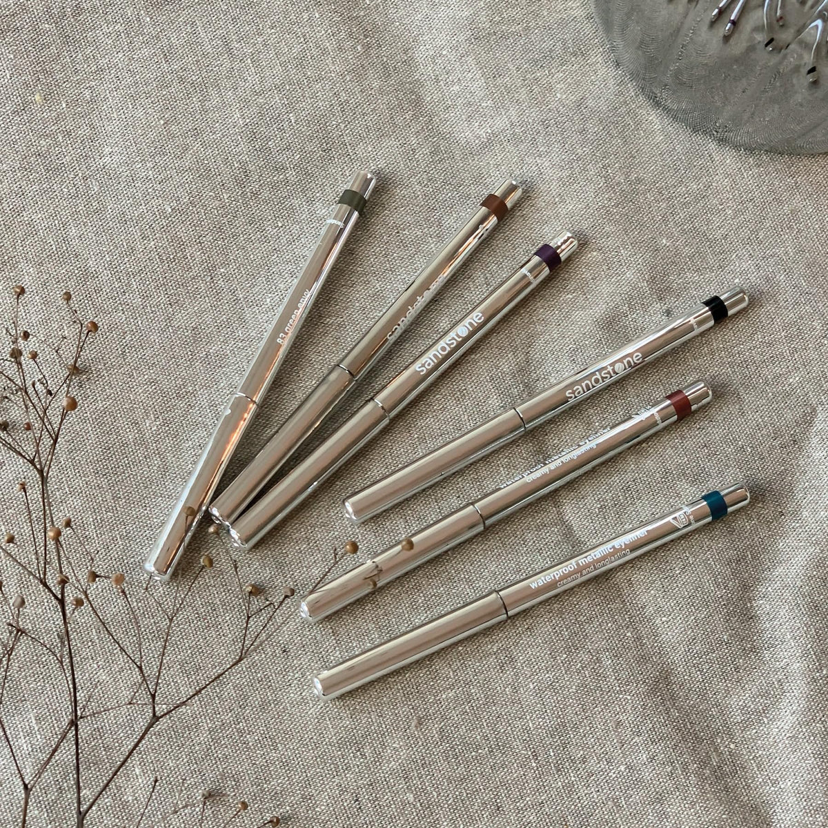 Sandstone Scandinavia Waterproof Eyeliner Pencil Green with other makeup products