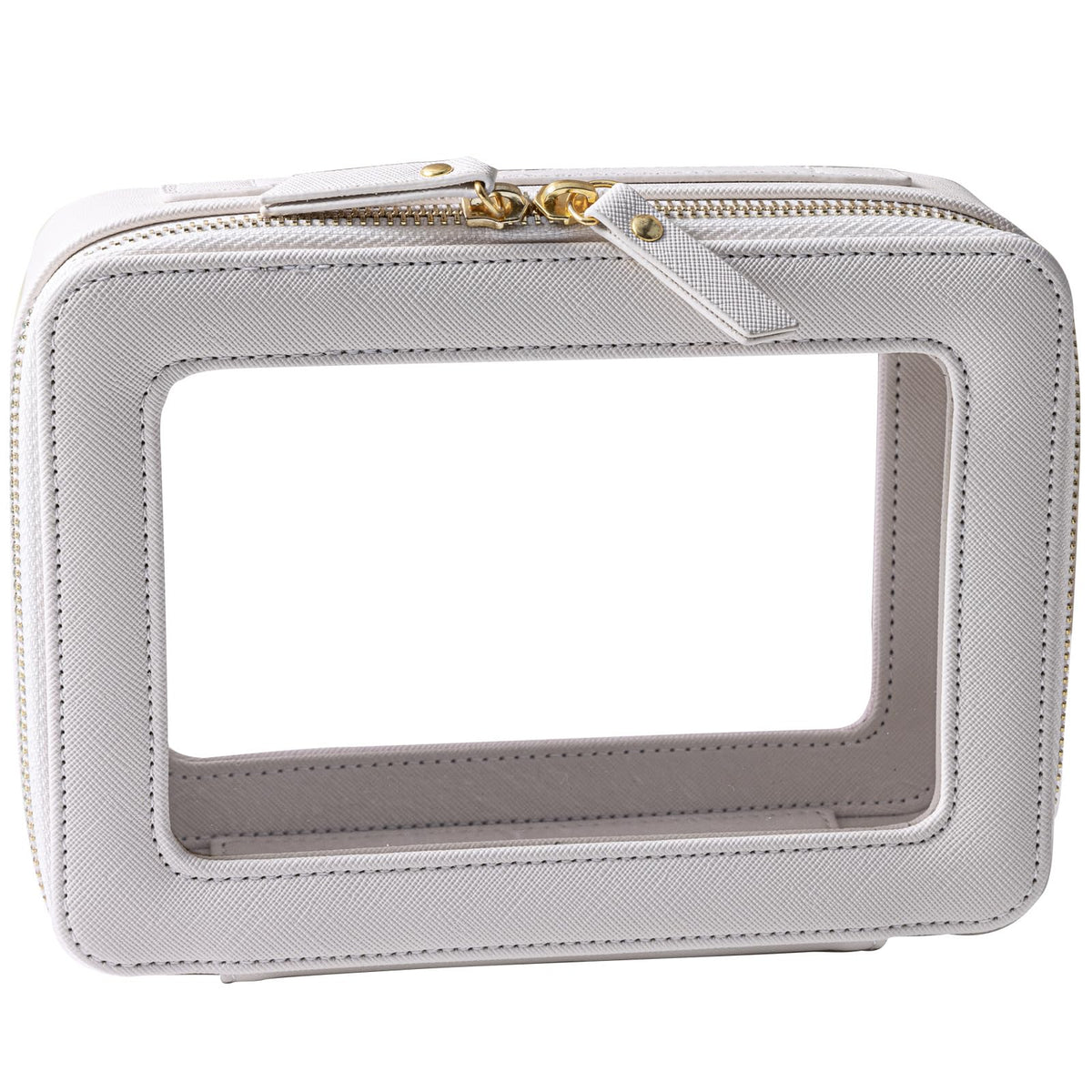 SANHECUN Toiletry Bag waterproof cosmetic organiser front view in white