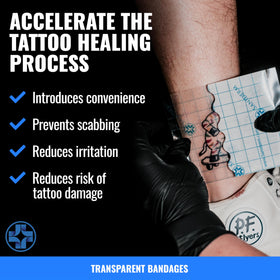 Saniderm bandage applied on a fresh tattoo