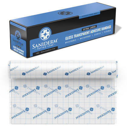 Saniderm Original Tattoo Aftercare Bandage Roll packaging front view