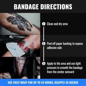 Saniderm Tattoo Aftercare Bandage displayed on a countertop