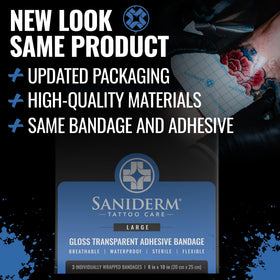Saniderm Tattoo Aftercare Bandage individual sheet close-up