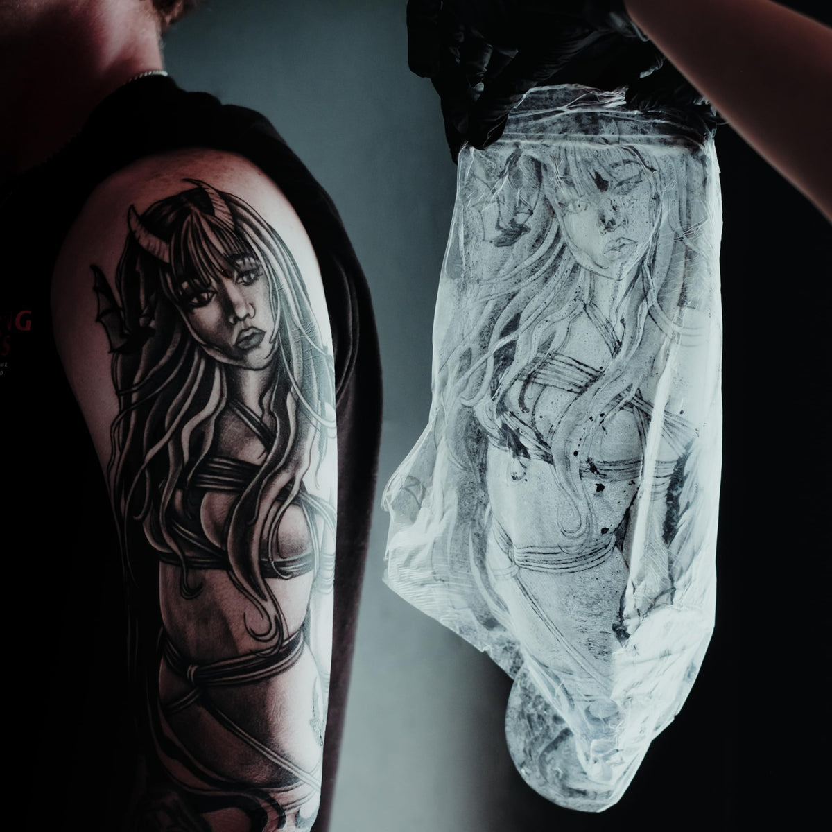 Saniderm Tattoo Aftercare Bandage laid flat on a surface