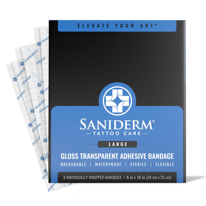 Saniderm Tattoo Aftercare Bandage large pack front view