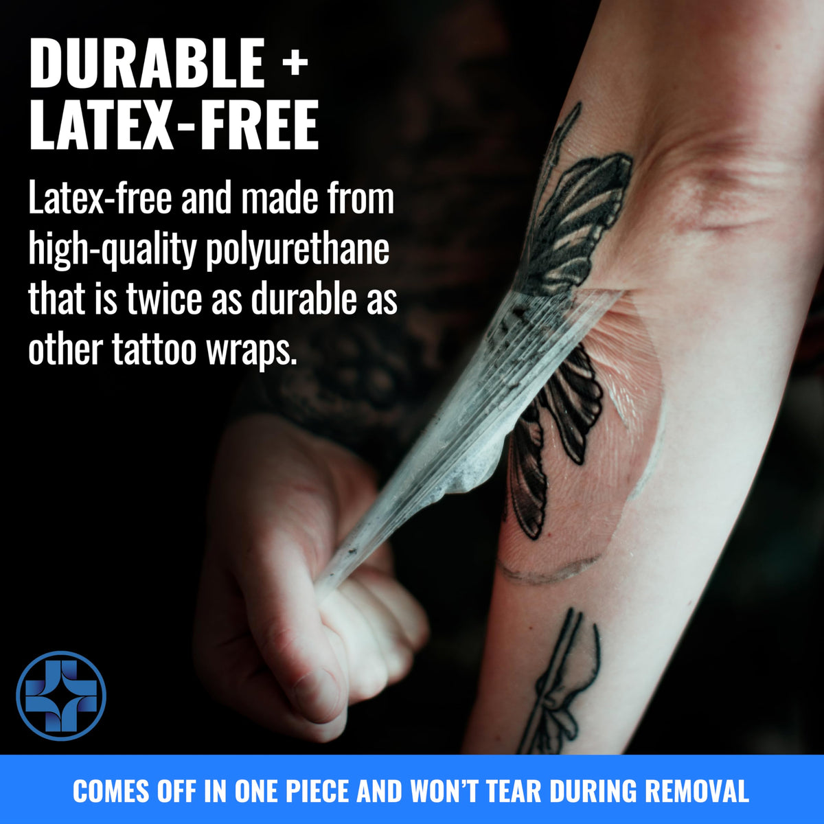 Saniderm Tattoo Aftercare Bandage side view